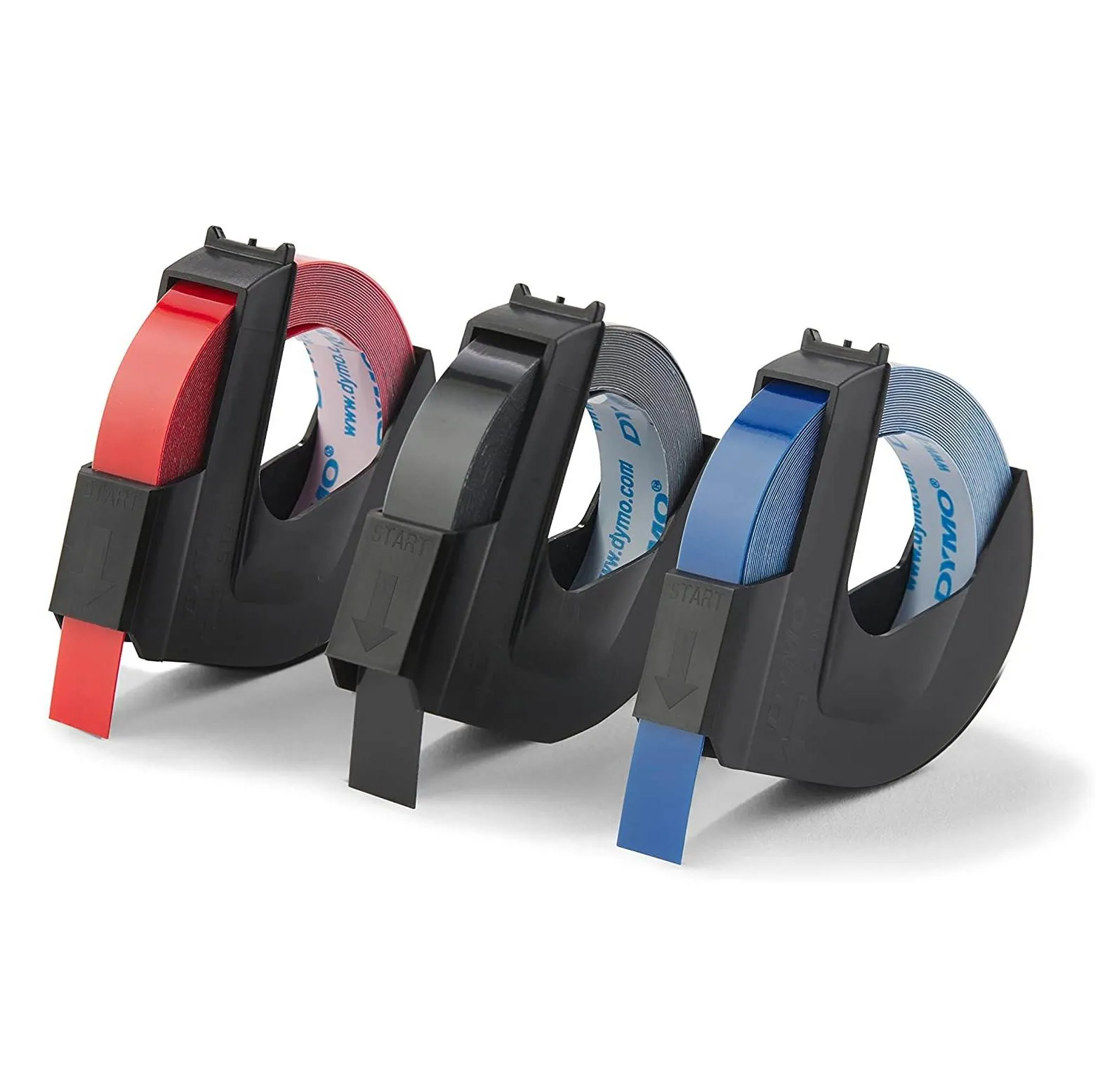 DYMO Embossing Variety Blue, Red & Black Tape 3m X 9mm Pack Of 3