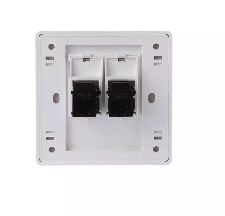 DKURVE® RJ45 Faceplate Cat6 1 Port RJ45 Socket Network UK Plate Dual ...